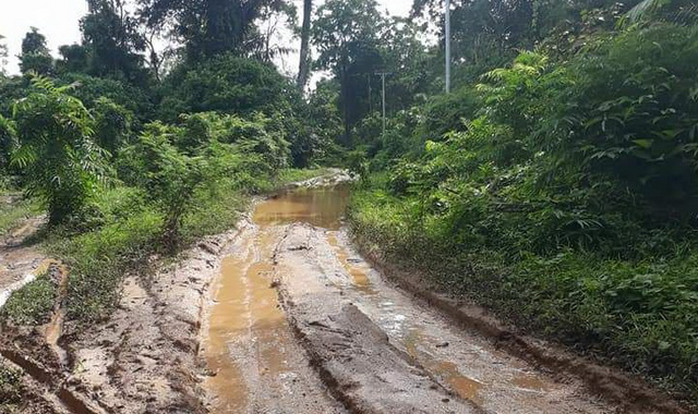 Kondisi terkini jalan provinsi dari Nagari Dusun Tangah hingga ke Kampuang Baru Lubuk Ulang Aling Tengah Kecamatan Sangir Batang Hari, Solok Selatan.