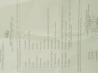 Surat pengaduan Ali Nurdin ke polisi.