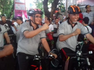 Walikota Padang Mahyeldi Ansyarullah juga ikut bersepeda dalam Gowes sepada Nusantara 2019 di Padang.