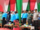 Bupati Pasaman H. Yusuf bersama Ketua TP PKK Pasaman dan Forokopimda saat pencanangan KB -Kes TNI dan Kampung KB di Kec. Duo Koto