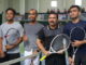 Kapolda Sumbar, Irjen Pol Fakhrizal-Jeffri Wiranda melawan atlet Pra PON Tenis Sumbar 2019, Ichwan Rizaldi-Ficky Hasbi.