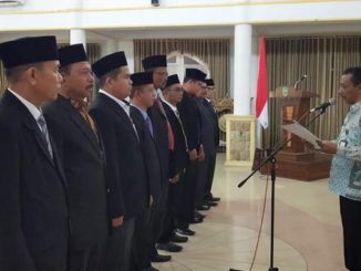 Pelantikan pengurus Forwana di gedung Syamsiar Thaib Lubuk Sikaping di bacakan sekretaris Daerah Kabupaten Pasaman Mara Ondak.
