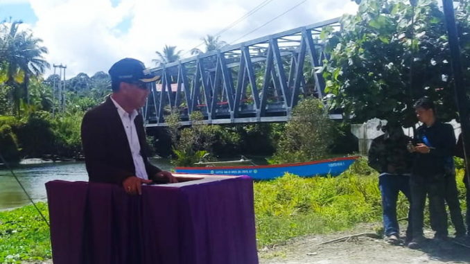 Buapati Yudas Sabbagalet saat memberi sambutan.