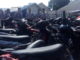 Sepeda motor hasil tilang dan BB yang menumpuk di halaman Satlantas Polresta Pariaman.