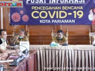 Wako Genius Umar saat memberi keterangan di Pusat Informasi Covid-19 Kota Pariaman.