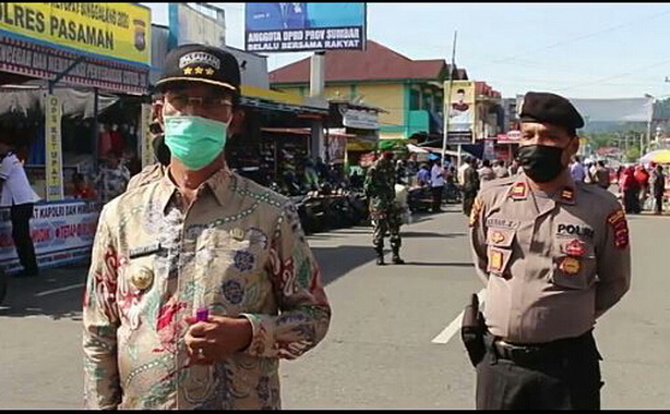 Ketua Gugu Tugas Pasaman H Yusuf Lubis Tinjau Tersiapan New Normal.