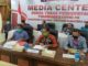 Bupati Pasaman, Yusuf Lubis saat mengikuti penyerahan Opini WTP secara virtual.