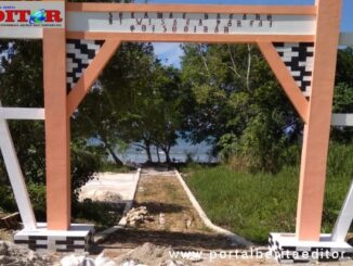 Pembangunan gerbang utama Pantai Goisooinan.