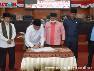 Penandatanganan berita acara pengesahan Ranpernda PPAPBD Tahun 2029 jadi Perda.