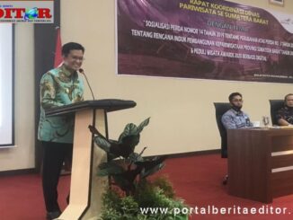 Wawako Payakumbuh saat nembeti sambutan di hadapan peserta Rakor Pariwisataa Sumbar.