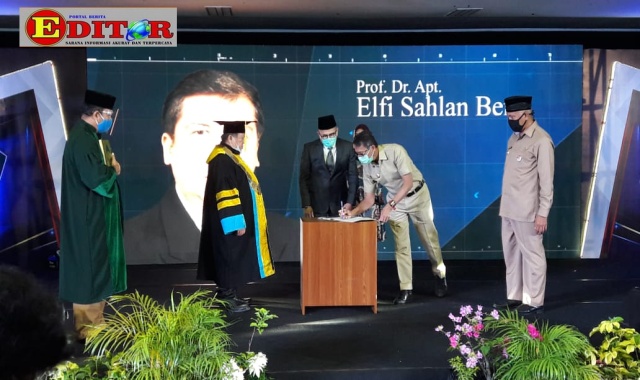 Gubernur Irwan Prayitno saat launching Upertis.