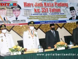Wako Mahyeldi, Wawako Hendri Septa dan Ketua DPRD Kota Padang sidang paripurna HUT Kota Padang ke 351.