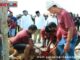 Pemotongan hewan kurban di Mako Brimob Polda Sumbar.