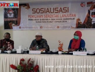 Narasumber Sosialiasi Pemilu Gubernur 2020 di Padang Panjang.