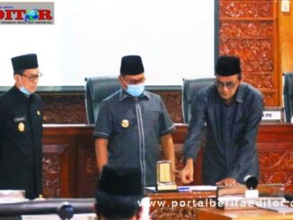 Penandatangan nota kesepakatan Ranperda APBD - P 2020 untuk dijadikan Perda.