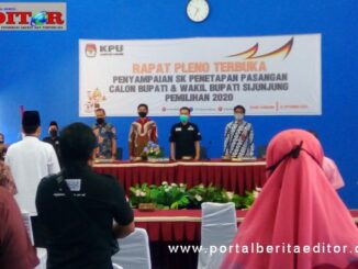 Suasana penetapan calon Bupati dan Wakil Bupati Kabupaten Sijunjung, di aula kantor PUPR Sijunjung,