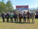 Bupati Sijunjung, Yuswir Arifin foto bersama Forkopimda selepas apel pergeseran personil Polres Sijunjung.