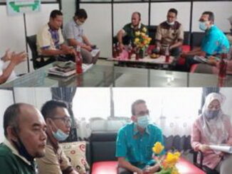 Kunjungan tiga kades ke Kominfo Pariaman.