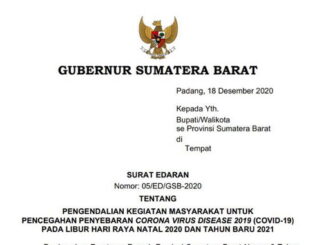 SE Gubernur Sumbar.