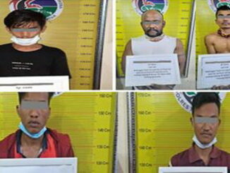 Lima tersangka yang ditangkap.