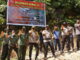 Kapolres Sijunjung, AKBP. Andry Kurniawan, S. Ik, M. Hum bersama Kapolres Kuantan Singingi Provinsi Riau dan UPTD KPH Sijunjung Tera Darma foto bersama dikawasan hutan lindung.