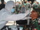 Personil Batalyon 132-BS saat menjalani tes kesehatan.