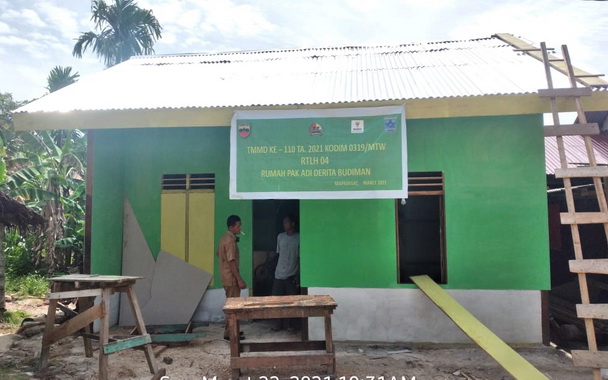 Salah satu rumah yang dibangun Satgas TMMD ke 110 Mentawai.