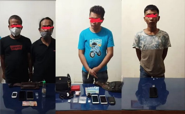 Tersangka penyalahaan narkoba yag ditangkap tim opsnal Narkoba Satreskrim Polres Bukittinggi.