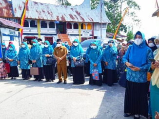 Wakil Walikota Sawahlunto H. Zohirin Sayuti, SE mendampingi Ketua TP-PKK Provinsi Sumbar Ny. Harneli Mahyeldi di Balai Batu Sandaran.
