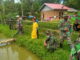 Satgas TMMDN saat komsos dengan peternak ikan.