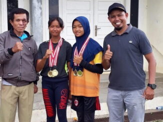 Siswi SMPN 4 yang mewakili kota Payakumbuh ke Poda Sumbar 2021.