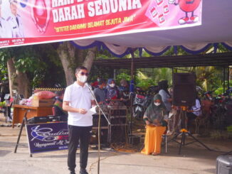 Walikota Sawahlunto dalam acara Peringatan Hari Donor Darah Sedunia di Sawahlunto.