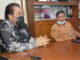 Leonardy Harmainy saat bersilaturrahmi dengan pengurus PMI Kota Padang.