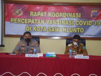 Kapolres Sawahlunto AKBP Ricardo Condrat Yusuf, SH, S.IK, MH dan Walikota Sawahlunto, Deri Asta, SH.