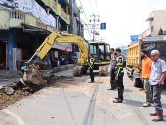 Pengerjaan Jalan Pedestrian di Payakumbuh