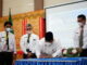 Bupati Padang Pariaman Suhatri Bur menandatangani sebagai pihak yang mengetahui kesepakatan dan dukungan dari perangkat daerah terkait dalam rangka penerapan tiga aksi perubahan.