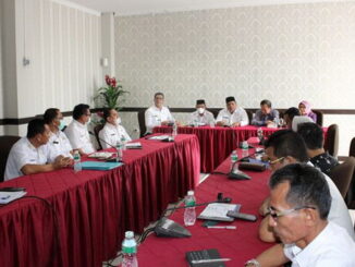 Bupati Suhatri Bur yang didampingi Wabup Rahmang dan Sekdakab Rudy Repenaldi Rilis menerima kunjungan tim bidang pendidikan Apkasi.