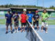 Pertandingan tenis persahabatn di Lapangan Sekora.