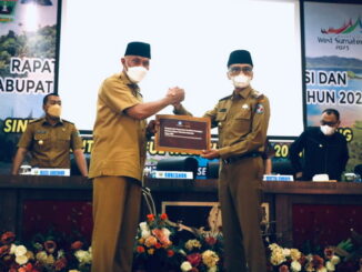 Bupati Safaruddin saat menerima Sertifikat Warisan Budaya Tak Benda.