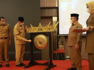 Gubernur Mahyeldi saat membuka Musrenbang RKPD 2022.