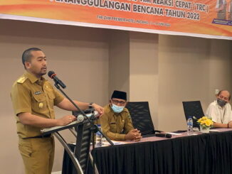 Wagub Audy Joinaldy saat membukan bimbingan teknis peningkatan kapasitas Tim Reaksi Cepat.