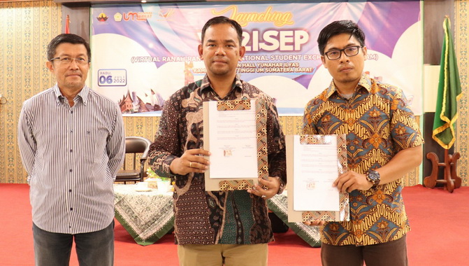 Dirwan Ahmad Darwis, Riki Saputra Rektor UM Sumbar dan Isral Naska MA.