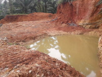 Bekas lobang galian C di areal PT. USM.