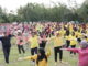 Bupati Syafaruddin ikut senam sehat lansia di Lapangan Rimbo Kaluang Nagari Kototangah.