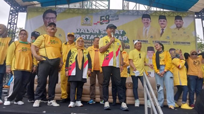 Gelaran HUT Partai Golkar Ke-58 Meriah dan Semarak, Khairunas Lepas dan Ikuti Jalan Santai Bersama