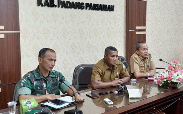 Kabid Penanggulangan Risiko Bencana BPBD Padang Pariaman Wirman, S.Sos, MM saat memimpin rakor.