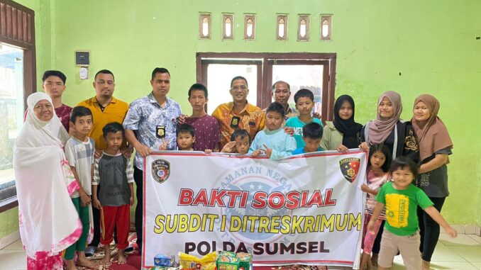 Pemberian Baksos oleh Subdit 1 Ditreskrimum Polda Sumsel kepada Panti Asuhan Al Umroh