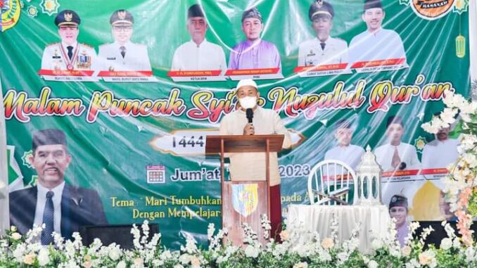 Bupati Batu Bara Menghadiri Peringatan Nuzulul Qur'an di Masjid Hasanah Desa Simpang Dolok