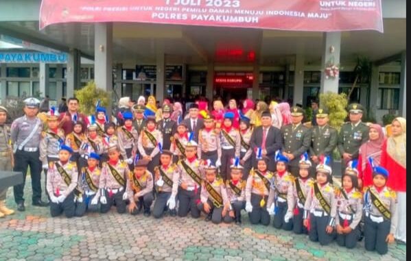 Polisi Cilik SDN 21 Ikut Semarakkan Hut Bhayangkara Ke 77.