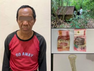 Terduga pelaku HK dan barang bukti